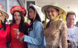 Mỹ nhân Miss Grand Thailand 2023 vừa đến Việt Nam đã gây tranh cãi vì diện áo dài phản cảm