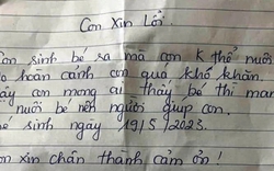 Bé trai sơ sinh bị bỏ lại dưới gầm cầu cùng lá thư viết vội ở Thái Bình