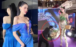 Dịu Thảo gặp sự cố khi trình diễn trang phục dân tộc nặng 15kg tại Hoa hậu Chuyển giới Quốc tế 2023
