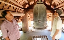 Cận cảnh gác chuông cổ đền có từ thời nhà Mạc tại đền thờ Nguyễn Minh Không một làng quê của Ninh Bình