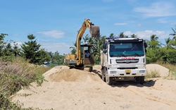 Quảng Ngãi: Bãi cát trữ tạm ở Nghĩa Phú phục vụ thi công TĐC cho cao tốc Bắc – Nam
