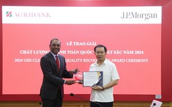 Agribank vinh dự đạt Giải thưởng Chất lượng thanh toán quốc tế do JPMorgan trao tặng