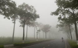 Sương mù dày đặc khó tin, tầm nhìn xa chỉ... 20 mét ở Hà Nội