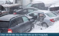 Hình ảnh báo chí 24h: 100 ôtô đâm nhau liên hoàn trên cao tốc ở Trung Quốc