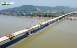 Ngắm cầu dài nhất cao tốc Bắc - Nam bắc qua sông Lam trước ngày hợp long 