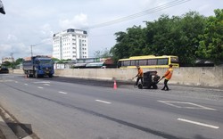 Sửa chữa toàn bộ mặt đường quốc lộ 1 đoạn tránh TP.Tân An bị sụt lún, ngập nước 