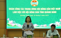Phó Chủ tịch T.Ư Hội Nông dân Việt Nam Bùi Thị Thơm làm việc với Hội Nông dân tỉnh Quảng Ninh