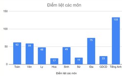 Môn nào, tỉnh thành nào có nhiều điểm liệt thi tốt nghiệp THPT 2024 nhất?