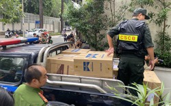 Cảnh sát chở hàng chục thùng tài liệu từ nhà CEO Quốc Cường Gia Lai Nguyễn Thị Như Loan rời đi
