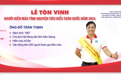 44 lần hiến máu tình nguyện, Chủ tịch Hội Nông dân tỉnh Kiên Giang được tôn vinh 