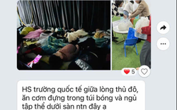 Phụ huynh Hà Nội tố con học trường "quốc tế" nhưng ngủ trên sàn chật chội, cơm đựng trong túi nilon