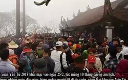 Hàng nghìn người chen chúc đến xoa tiền trên chùa Đồng ở Yên Tử