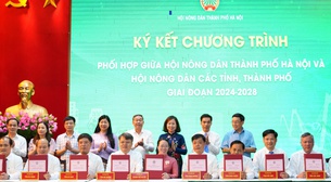 Hội Nông dân TP Hà Nội và Hội Nông dân 36 tỉnh, thành ký kết chương trình phối hợp giai đoạn 2024-2028