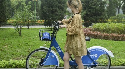 Hình ảnh xe đạp công cộng với tính năng hiện đại sắp được cho thuê tại Hà Nội