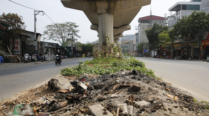 Tuyến đường sắt đô thị 34.532 tỷ đồng tại Hà Nội thành nơi trồng rau, chứa rác thải