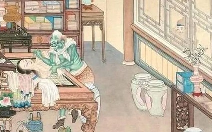 Bức tranh ma quái “Nhòm cửa thấy quỷ”: Càng xem càng rợn người