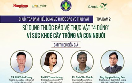 Ngày mai, 24/12, diễn ra tọa đàm trực tuyến, livestream về sử dụng thuốc bảo vệ thực vật "4 đúng" trên Dân Việt