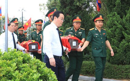 Xúc động lễ truy điệu, an táng 87 hài cốt liệt sĩ quân tình nguyện, chuyên gia Việt Nam hy sinh trên nước bạn Lào