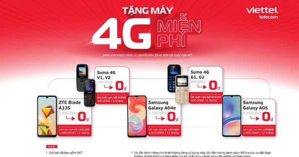 Viettel will provide free 4G phones to 2G customers