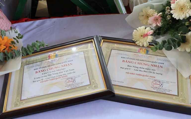 LCH Nhà báo TW Hội Nông dân Việt Nam và Báo Nông thôn Ngày nay nhận giải thưởng tại Hội Báo 2024