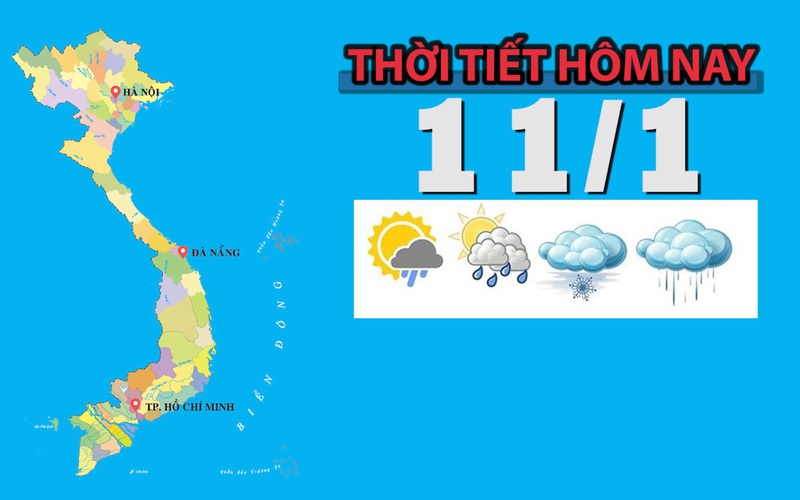 Thời tiết hôm nay 11/1: Miền Bắc mưa rét, Hà Nội thấp nhất 12 độ C