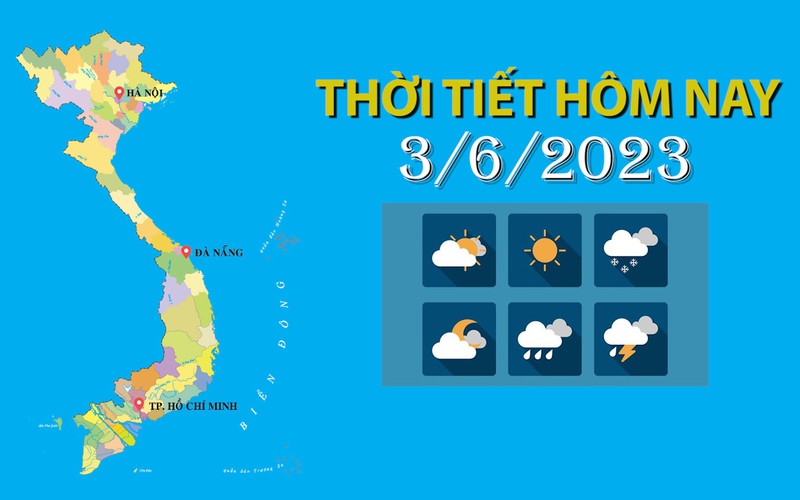 Thời tiết hôm nay 3/6/2023: Bắc Bộ ngày nắng nóng gay gắt, chiều tối và đêm có mưa