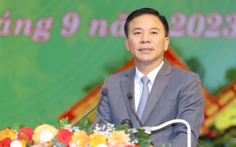Bí thư Tỉnh ủy Thanh Hoá Đỗ Trọng Hưng phát biểu chỉ đạo tại Đại hội Hội Nông dân tỉnh